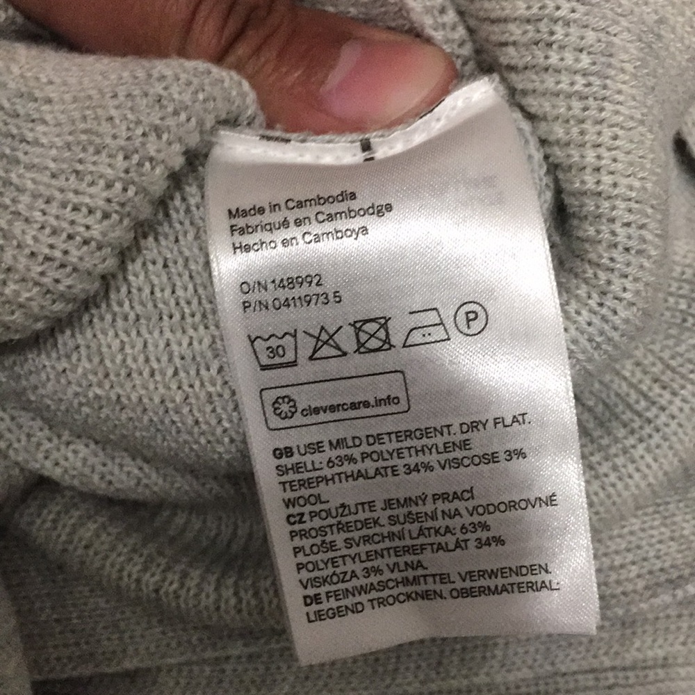 H&M Ribbed Sweater-Gray-Size L - Picture 6 of 6